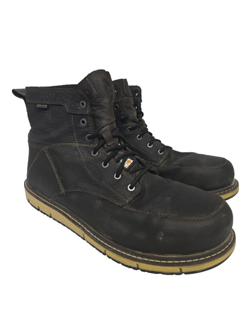 KEEN MENS SAN JOSE 6" WP ALUMINUM TOE Work Boots CASCADE BROWN/BLACK Size 14D
